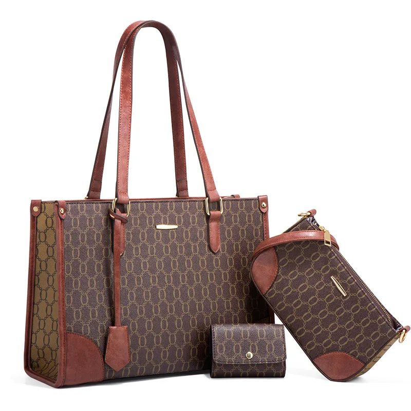 Luxury Large Capacity Tote Bag Message Bag Wallet Purse Wholesale Branded Purse Sets Handbags Luxury Ladies For Women 2020, Brown, white
Luxury Large Capacity Tote Bag Message Bag Wallet Purse Wholesale Branded Purse Sets Handbags Luxury Ladies For Women 2020, Brown, white