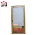 WIND latest design French style minimal frame swing wooden window and door with automatic blinds