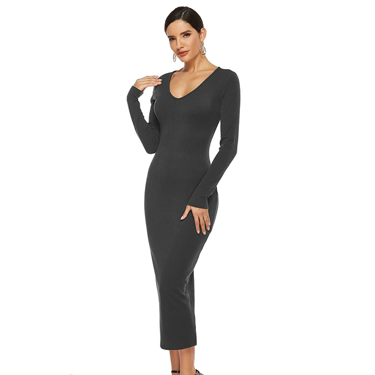 Wholesale V Neck Long Sleeve Bodycon Elegant Women Maxi Evening Dress Plus Size Long Maxi Sexy Casual Dresses
Wholesale V Neck Long Sleeve Bodycon Elegant Women Maxi Evening Dress Plus Size Long Maxi Sexy Casual Dresses