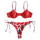 Watermelon Print Swimsuit Female Sexy Bikinis Push Up Bathers Summer Beachwear Bathing Suit