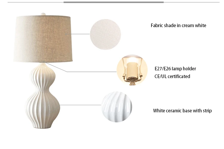 wholesale retro ceramic base table lamp Home Hotel Decorative Bedside Reading Lights