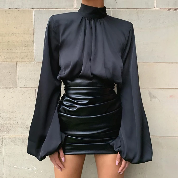 Unique Design Ladies Tops Women Casual Simple Loose Blouses Turtle Neck Long Puff Sleeve Crop Tops
Unique Design Ladies Tops Women Casual Simple Loose Blouses Turtle Neck Long Puff Sleeve Crop Tops