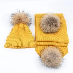 0-24 Months Baby Hats Newborn Infant Beanie with faux Fur Pom Pom Winter