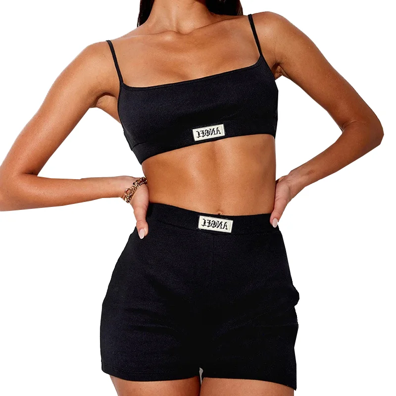 Wholesale Fashion Style Sleeveless Ribbed Knit Women Clothing Summer Two Piece Shorts Set, Black/white
Wholesale Fashion Style Sleeveless Ribbed Knit Women Clothing Summer Two Piece Shorts Set, Black/white