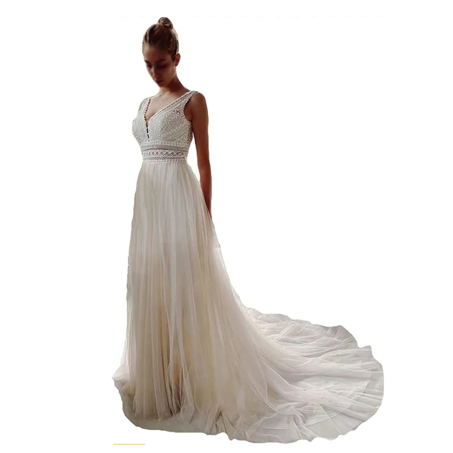 New Wedding Dresses Lace Embroider Pattern Double Shoulder Strap Sexy V-neck Wedding Dresses With Tail Bridal Gown
New Wedding Dresses Lace Embroider Pattern Double Shoulder Strap Sexy V-neck Wedding Dresses With Tail Bridal Gown