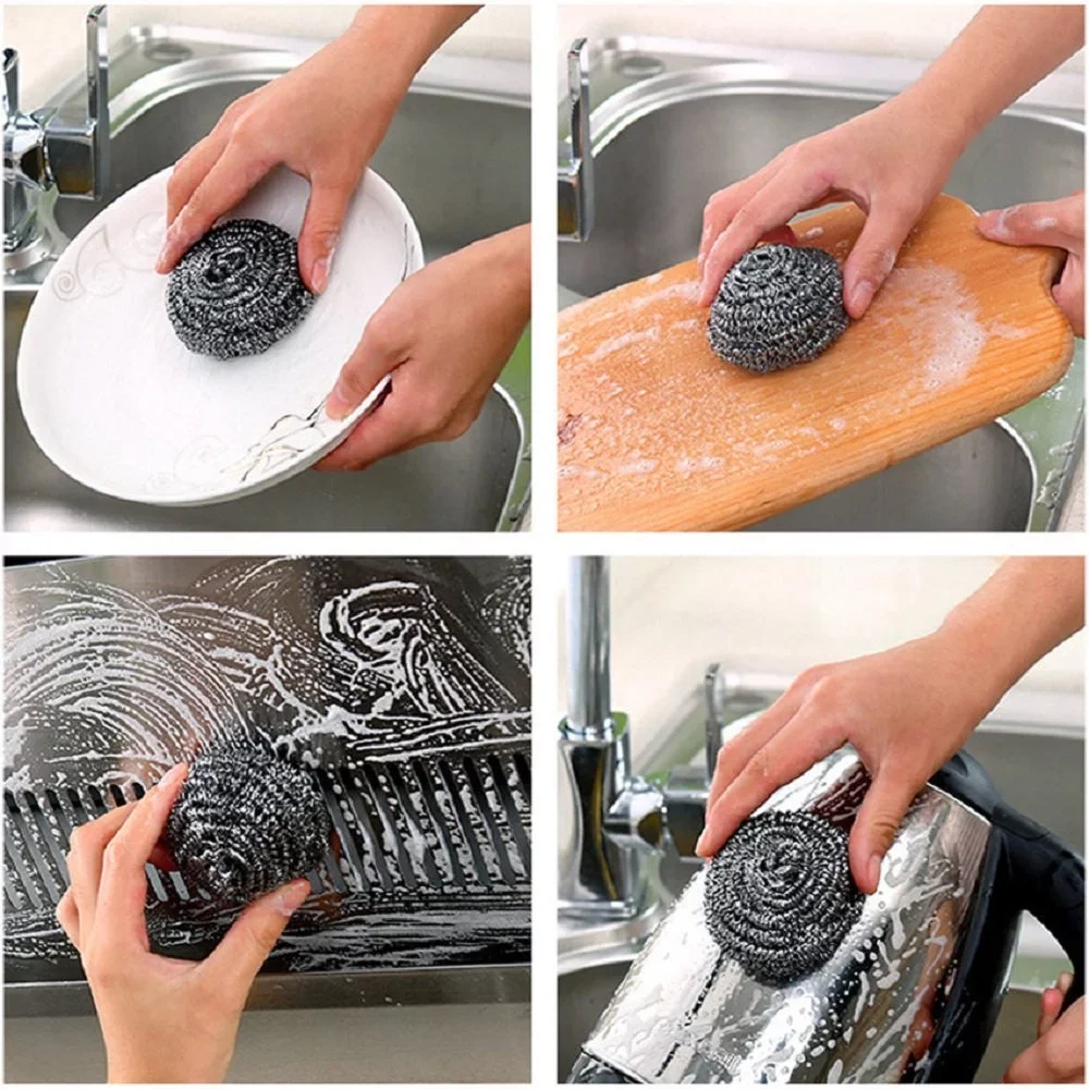 Kitchen Cleaning Stainless Steel Wire Ball Sponge Scourer