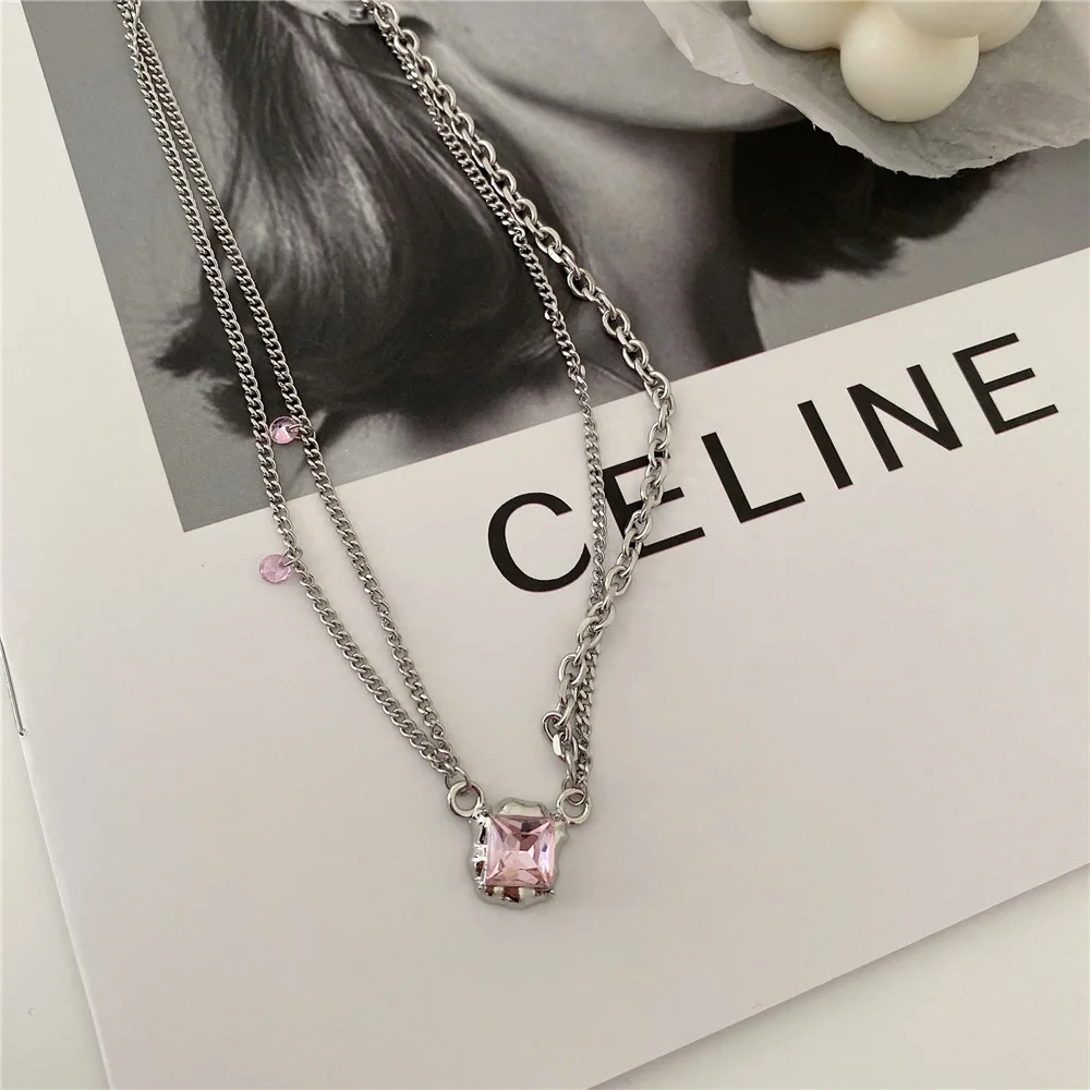 Vershal B029 Fashion Stainless Steel High Quality Layers Pink Gemstone Pendant Necklace For Women
Vershal B029 Fashion Stainless Steel High Quality Layers Pink Gemstone Pendant Necklace For Women