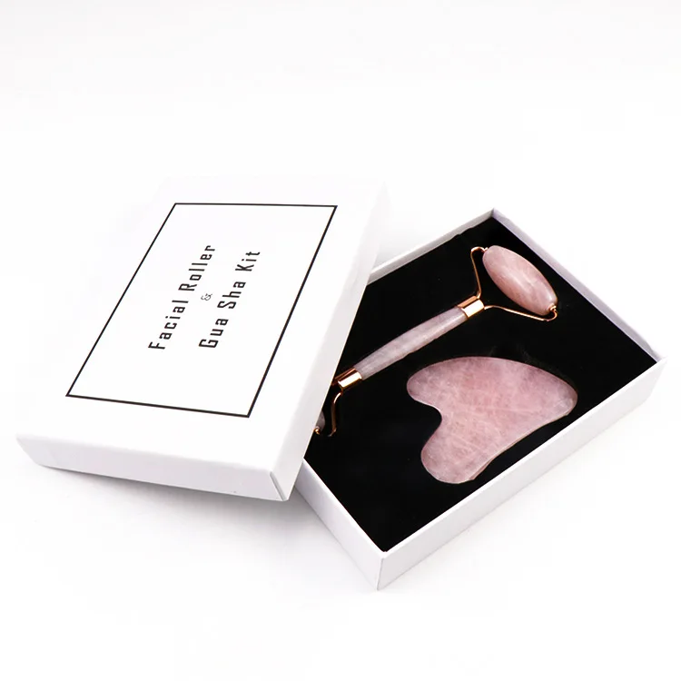 Wholesale best face massage jade roller gua sha set rodillo de jade for home use, Pink
Wholesale best face massage jade roller gua sha set rodillo de jade for home use, Pink