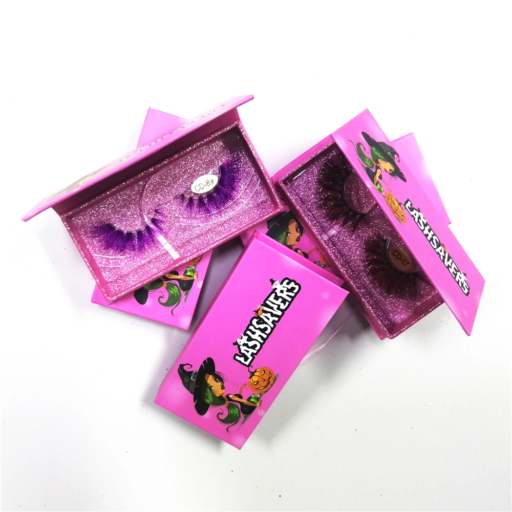 10 Pairs Halloween 25mm Eyelashes Mink 25 mm 3D Mink Eyelash With Customize Box, Colorful
10 Pairs Halloween 25mm Eyelashes Mink 25 mm 3D Mink Eyelash With Customize Box, Colorful