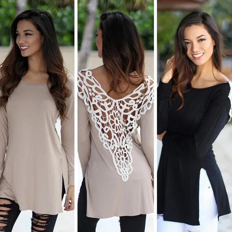 WW-1088 Crochet Lace Backless Hollow-out Split Long T-shirt Lace Backless Tops Woman Long Sleeve, Customized color
WW-1088 Crochet Lace Backless Hollow-out Split Long T-shirt Lace Backless Tops Woman Long Sleeve, Customized color
