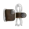 Genuine Leather Headphone Earphone Organizer Cord Organizer Wrap Winder Cord Manager Cable Winder
