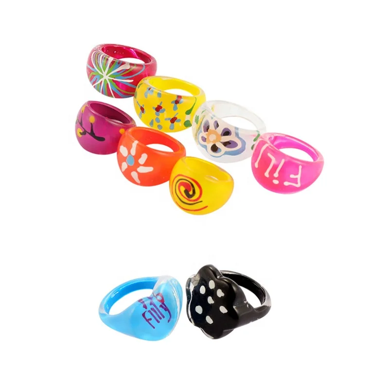 INS Fashion Transparent Resin Acrylic Ring DIY Coloured drawing flower color eye Geometric Round Acrylic Rings for women gift
INS Fashion Transparent Resin Acrylic Ring DIY Coloured drawing flower color eye Geometric Round Acrylic Rings for women gift