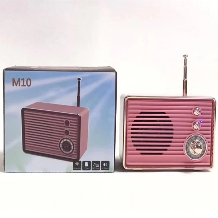 M10 Creative Retro Blue tooth Audio FM Radio TF Card Mini Speaker Outdoor Portable Wireless Speaker - ANKUX.COM