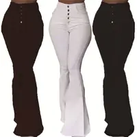 9S02476 High-waist bag hip bell pants fashion single breasted simple wild woman flare solid pants
9S02476 High-waist bag hip bell pants fashion single breasted simple wild woman flare solid pants