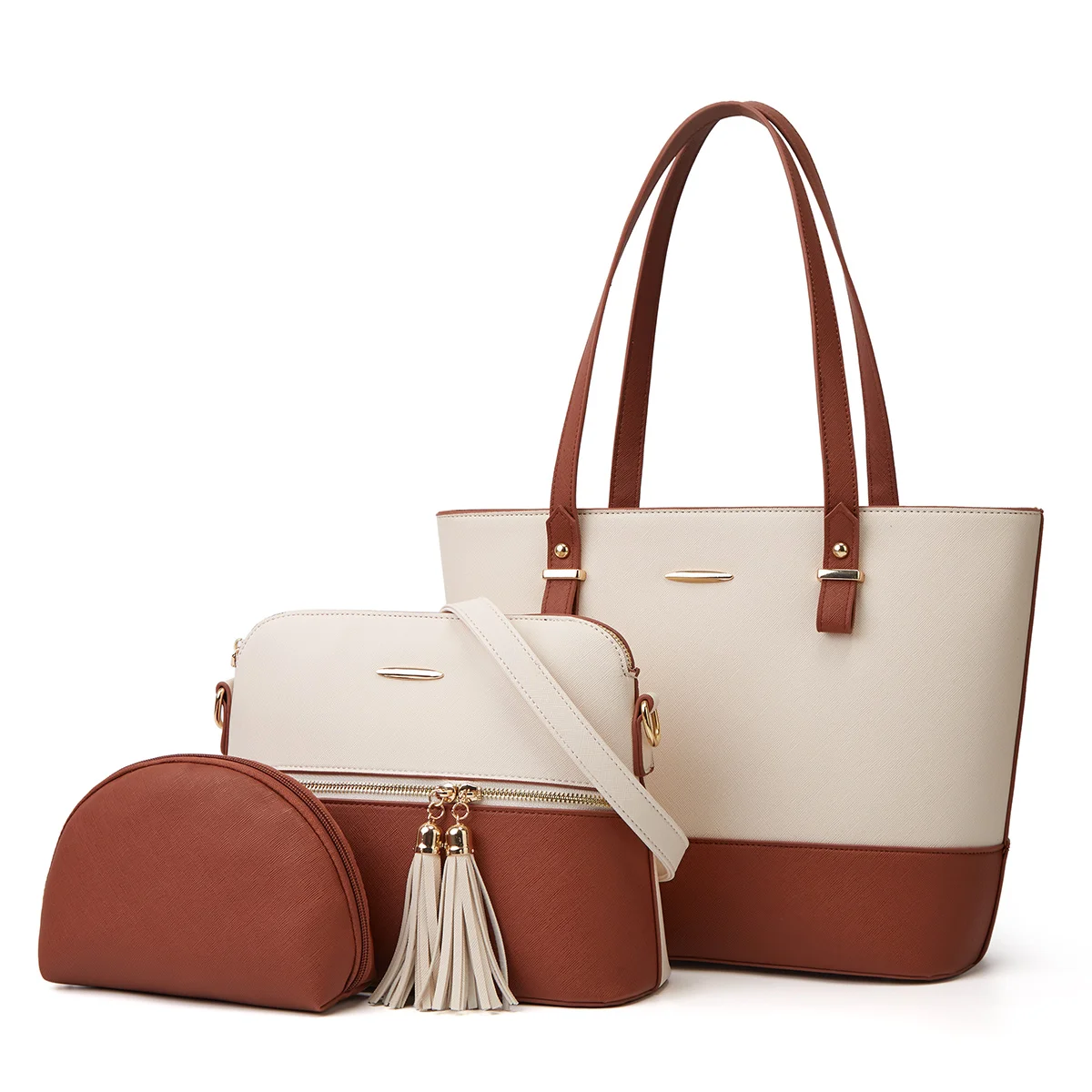 China Custom Tote Hand Bag Contrast Color Cheap Bags in 3 Pieces Women Fashion Tassel Decoration Bag Sets 3 Piece Handbags
China Custom Tote Hand Bag Contrast Color Cheap Bags in 3 Pieces Women Fashion Tassel Decoration Bag Sets 3 Piece Handbags