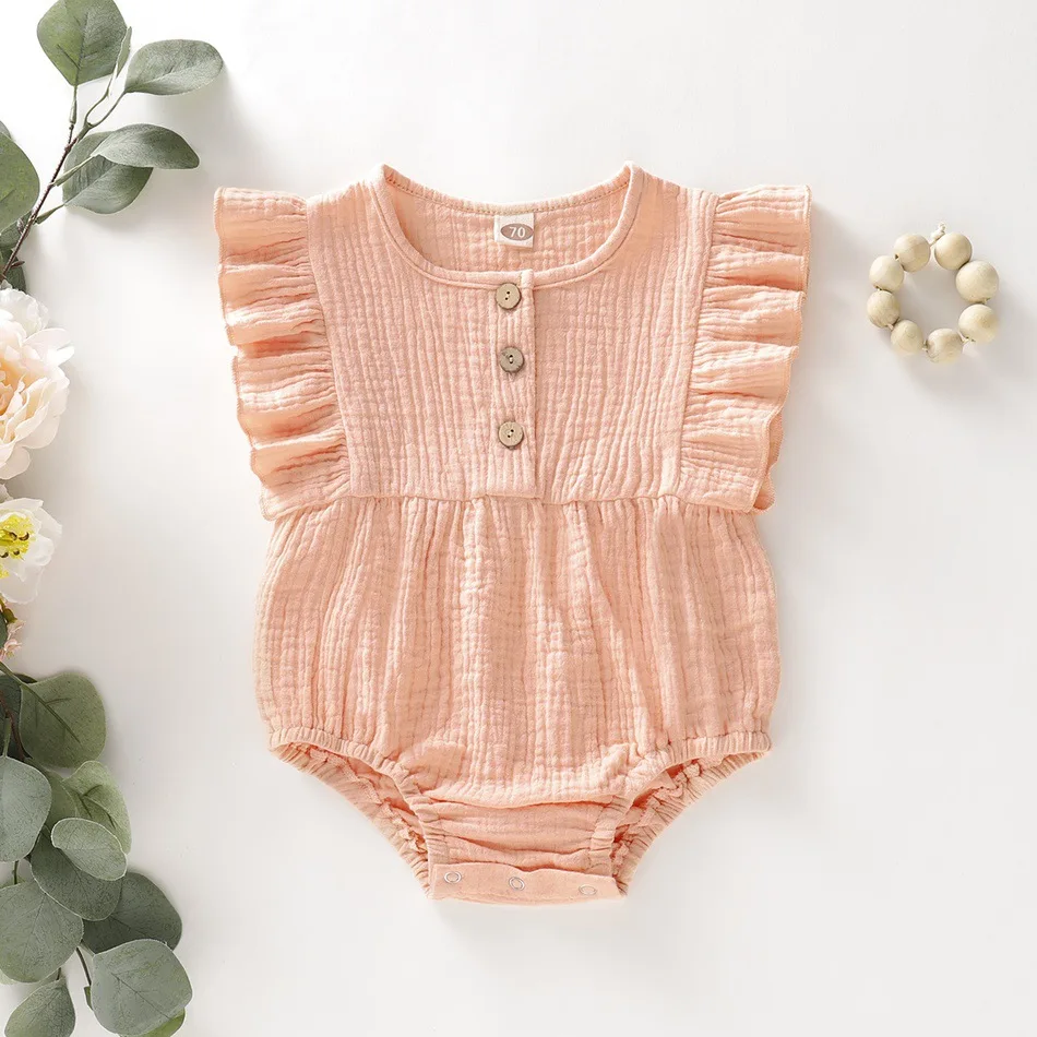 wholesale Waffle Floral Ruffle Newborn Baby Romper Soild Summer Jumpsuit Flounce Cuffs Clothing rompers, Custom color
wholesale Waffle Floral Ruffle Newborn Baby Romper Soild Summer Jumpsuit Flounce Cuffs Clothing rompers, Custom color