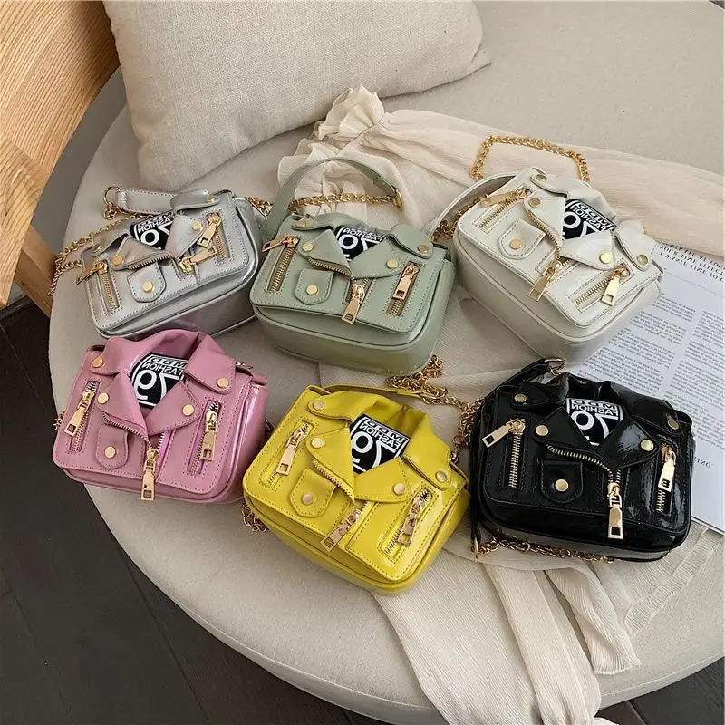 Gold Supplier Wholesale Funny Jacket Shape Bags Pu Leather Chain Purses Crossbody Handbags For Women Bags Kid Purses 2022 
Gold Supplier Wholesale Funny Jacket Shape Bags Pu Leather Chain Purses Crossbody Handbags For Women Bags Kid Purses 2022