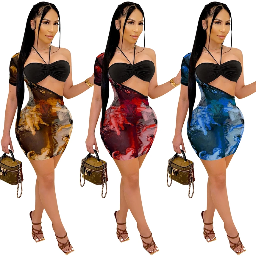 2021 women elegant trendy sexy halter bra tube top one shoulder off short sleeve skirt two piece mesh sheer dress set
2021 women elegant trendy sexy halter bra tube top one shoulder off short sleeve skirt two piece mesh sheer dress set