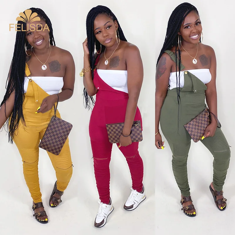 Fashion Sling Jumpsuit Women's Casual High Waist Strap Suspender Slim Pleated Pants Trousers
Fashion Sling Jumpsuit Women's Casual High Waist Strap Suspender Slim Pleated Pants Trousers