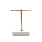 Multi-function display stand white marble copper jewelry display
