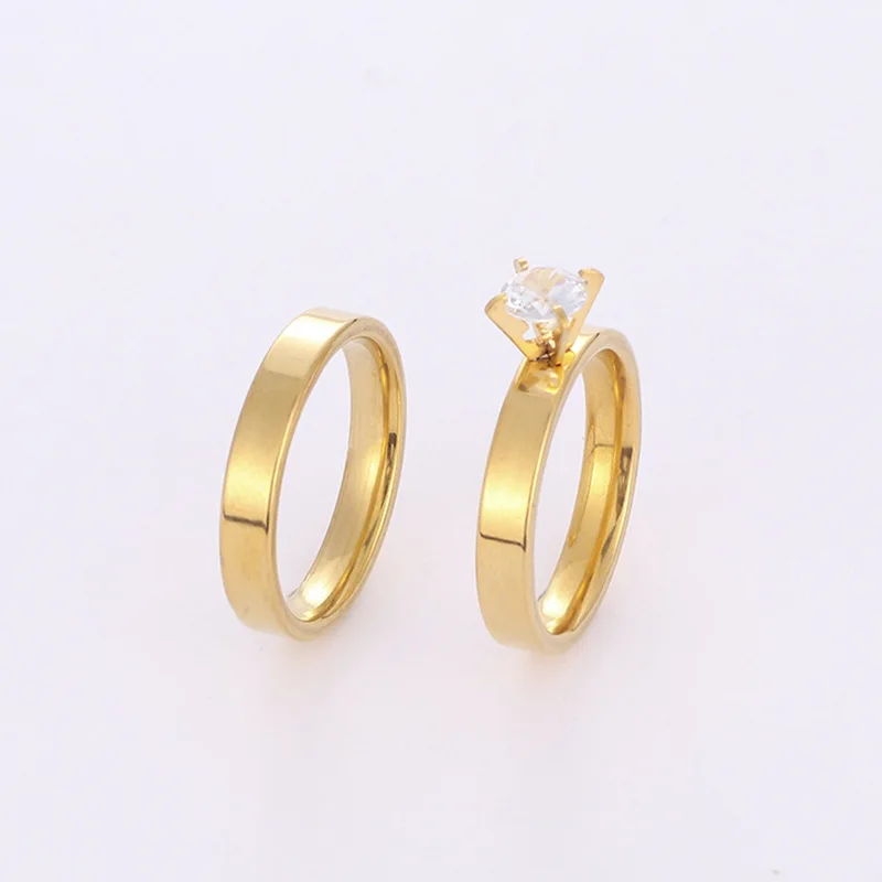 Creative stainless steel diamond zircon couple ring high quality 18k gold plated stainless steel simple-style couple rings
Creative stainless steel diamond zircon couple ring high quality 18k gold plated stainless steel simple-style couple rings
