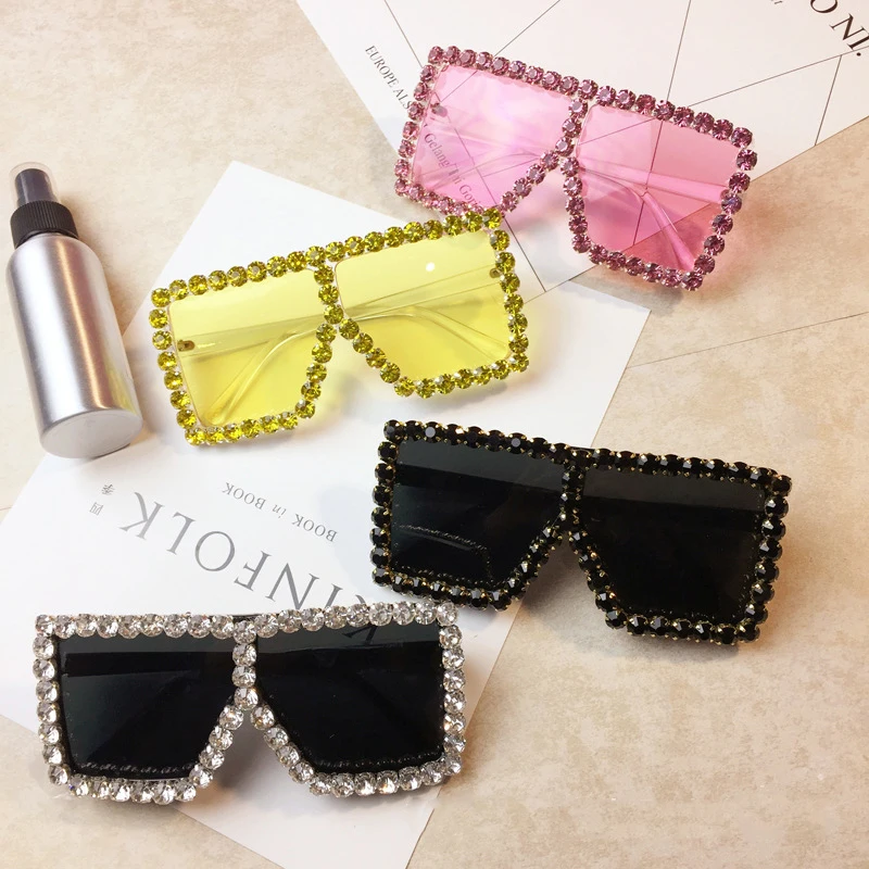 Crystal Diamond Oversized Sunglasses Women Luxury Fashion Shades UV400 Square Sun Glasses (SK1031), As picture
Crystal Diamond Oversized Sunglasses Women Luxury Fashion Shades UV400 Square Sun Glasses (SK1031), As picture