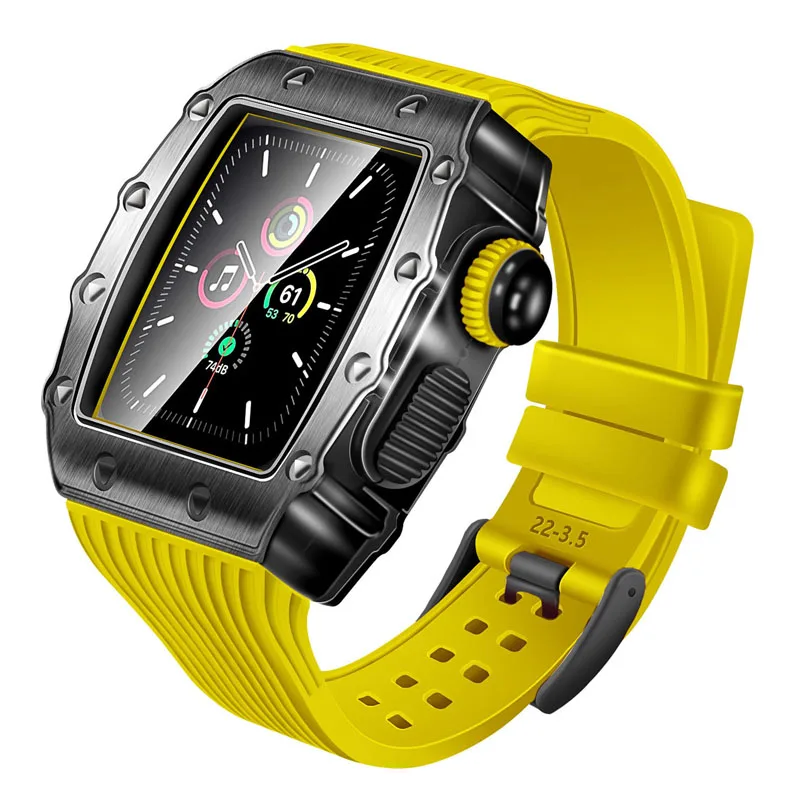 New product case-membrane Integration Silicone Strap Metal Watch Case for apple watch
New product case-membrane Integration Silicone Strap Metal Watch Case for apple watch