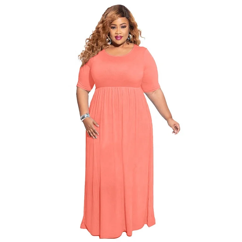 Spot Amazon Europe and America new solid color pleated big hem short sleeve long plus size dress2021
Spot Amazon Europe and America new solid color pleated big hem short sleeve long plus size dress2021