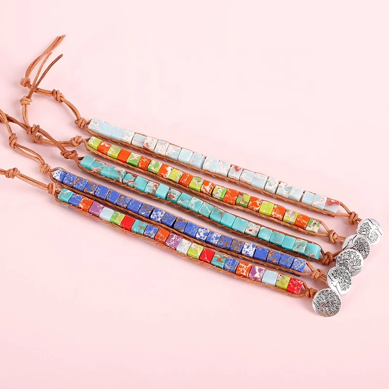 New Arrival Square Cube Leather Handmade Bohemia Style 7 Chakra Yaga Bead Resizable Wrap Bracelet Jewelry Gift
New Arrival Square Cube Leather Handmade Bohemia Style 7 Chakra Yaga Bead Resizable Wrap Bracelet Jewelry Gift