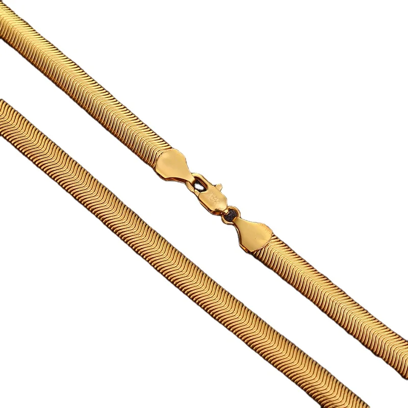 Wholesale Hot selling 18K Gold-plated Snake Bone Gold Chain Necklace Fashion jewelry Hip Hop Necklace Men, Gold, silver
Wholesale Hot selling 18K Gold-plated Snake Bone Gold Chain Necklace Fashion jewelry Hip Hop Necklace Men, Gold, silver