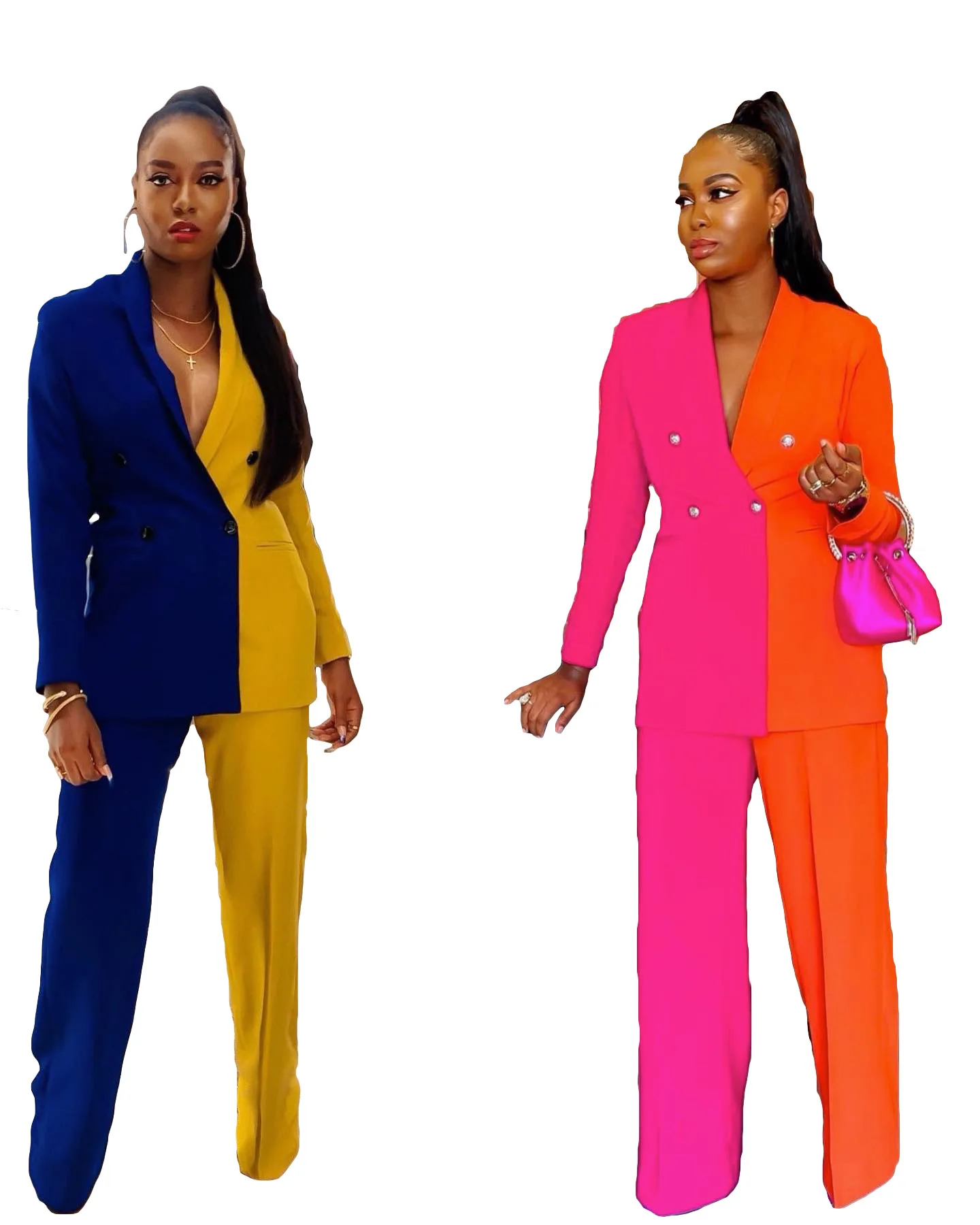 Women's Set Long Sleeve Blazer Pants Suit Elegant Office Lady Buttons Stitching Patchwork Blazer and Zipper Pants Two Piece
Women's Set Long Sleeve Blazer Pants Suit Elegant Office Lady Buttons Stitching Patchwork Blazer and Zipper Pants Two Piece