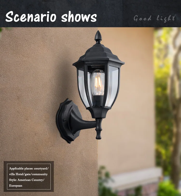 Wholesale Spot Luxury Black Outdoor Garden Balcony Decor Wall Lamp