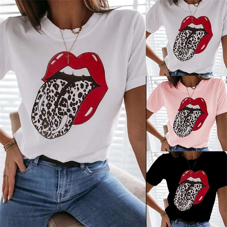 Summer Fashion White Ladies Graphic Tshirts Designer Lip T Shirts Women T-Shirt, As pictures or customized colors
Summer Fashion White Ladies Graphic Tshirts Designer Lip T Shirts Women T-Shirt, As pictures or customized colors