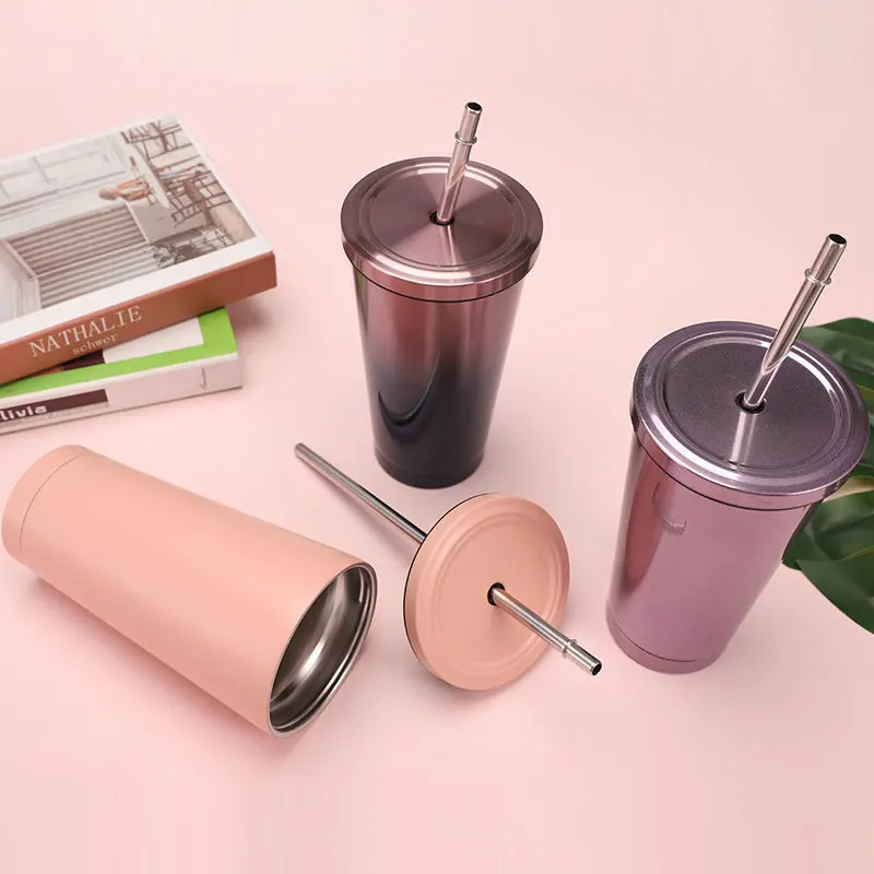 16OZ Stainless Steel Vacuum Insulated Travel Thermo Tumbler Skinny Reusable Cold Drink Cups with Lids and Straws, Customized
16OZ Stainless Steel Vacuum Insulated Travel Thermo Tumbler Skinny Reusable Cold Drink Cups with Lids and Straws, Customized