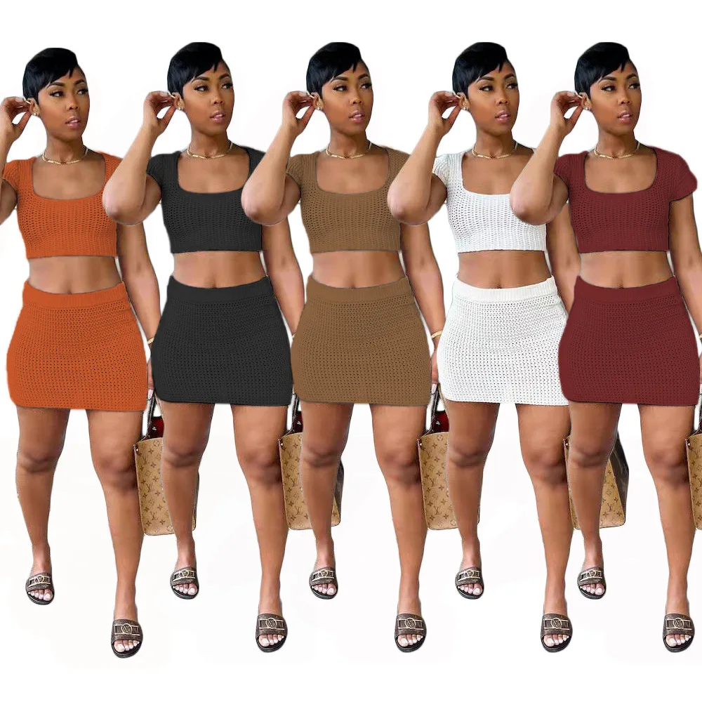 2022 New Arrivals Fashion Women Sexy O-Neck Back Drawstring Short Sleeve Crop Irregular Mini Skirt 2 Piece Set Knitted Dress, Picture show
2022 New Arrivals Fashion Women Sexy O-Neck Back Drawstring Short Sleeve Crop Irregular Mini Skirt 2 Piece Set Knitted Dress, Picture show