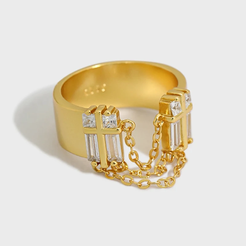 Punk style cross chain zircon woman jewelry 925 sterling silver gold plated fashion super cool men rings
Punk style cross chain zircon woman jewelry 925 sterling silver gold plated fashion super cool men rings