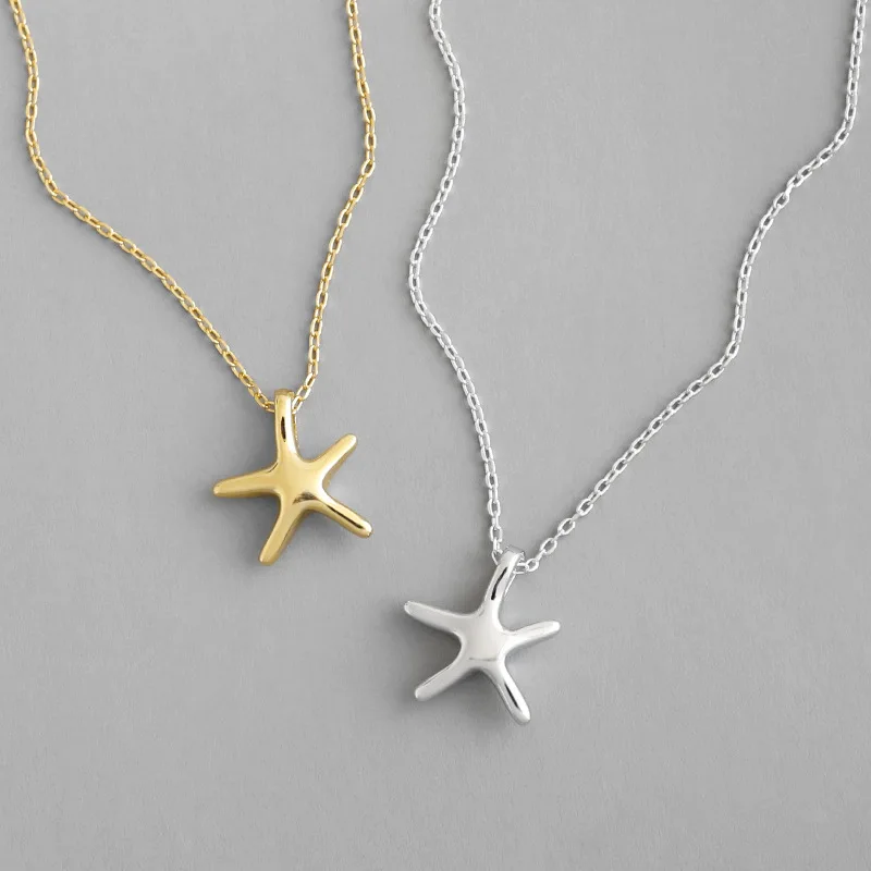 Minimalist Women Jewelry Ocean Bohemian Gold Silver Plated Starfish Pendant Necklace 925 Sterling Silver Starfish Necklace
Minimalist Women Jewelry Ocean Bohemian Gold Silver Plated Starfish Pendant Necklace 925 Sterling Silver Starfish Necklace