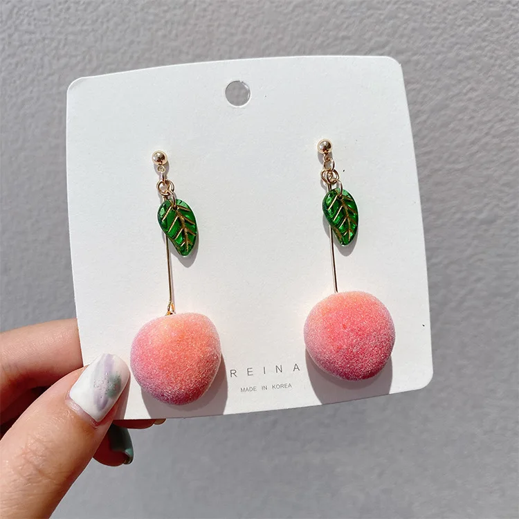 fashion jewelry trendy vivid peach earrings