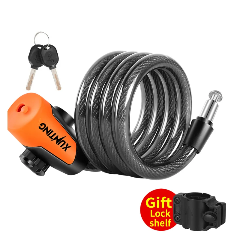 Xunting 100cm/120cm Long Hot Sale High Security Cycle Bicycle Lock With Key Steel Cable Lock, Customized
Xunting 100cm/120cm Long Hot Sale High Security Cycle Bicycle Lock With Key Steel Cable Lock, Customized