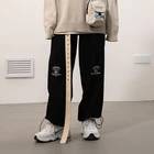 Latest Design Hip Hop Streetwear Men Sport Trousers Plus Size Customize High Waist Wide Leg Sweat Track Pants For Women