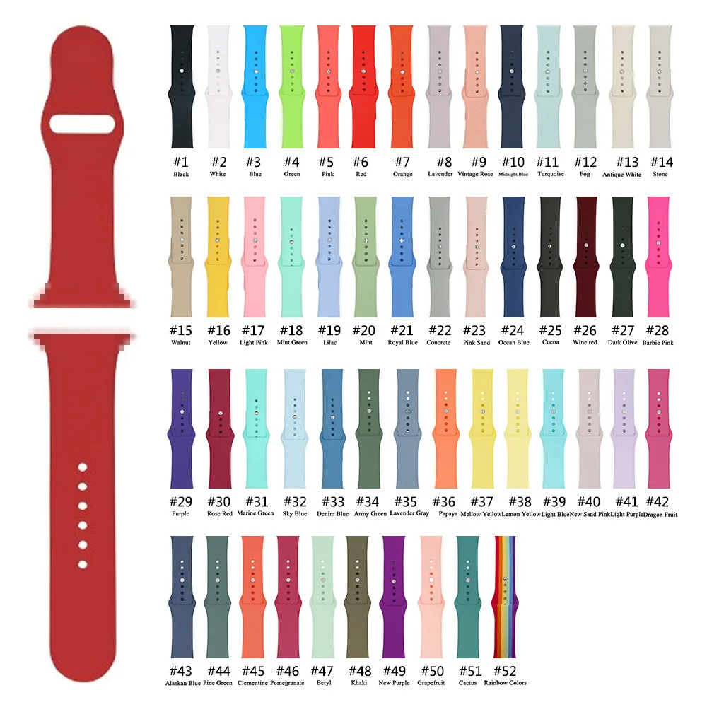 Wholesale Silicone Watch Band For iWatch Rubber Strap Smart Watch Bands & Accessories for Apple Watch Sport Band Silicone, Colors optional
Wholesale Silicone Watch Band For iWatch Rubber Strap Smart Watch Bands & Accessories for Apple Watch Sport Band Silicone, Colors optional