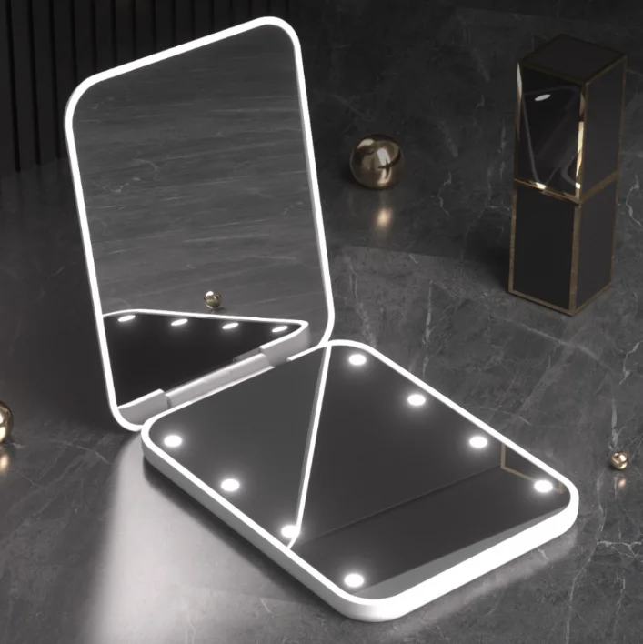 Portable LED Makeup Mirror Handheld Mini Cosmetic Mirror with 8 Led lights Folded Mirror
Portable LED Makeup Mirror Handheld Mini Cosmetic Mirror with 8 Led lights Folded Mirror