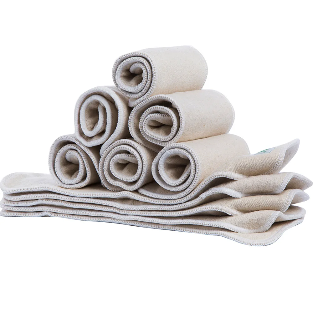 

AnAnbaby Washable Organic Leak Guard Cloth Reusable Hemp Diaper Inserts, Plain