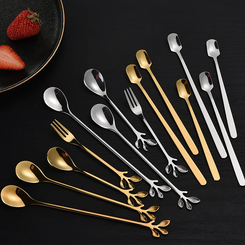 Top Quality Low MOQ Stainless Steel 410 Titanium Leaf Coffee Stir Measuring Spoon Scoop Set Custom
Top Quality Low MOQ Stainless Steel 410 Titanium Leaf Coffee Stir Measuring Spoon Scoop Set Custom