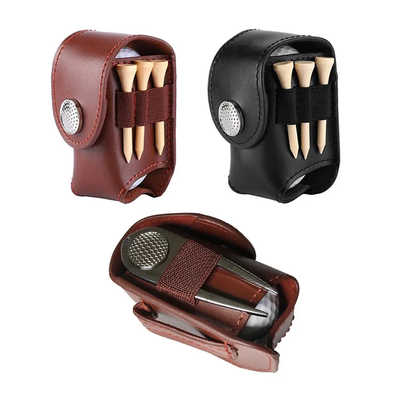 Golf Training Aid Accessories Products PU Leather Portable Mini Golf Pouch Kit for 3 Balls with Golf Tee & Divot Tool, Brown,black
Golf Training Aid Accessories Products PU Leather Portable Mini Golf Pouch Kit for 3 Balls with Golf Tee & Divot Tool, Brown,black
