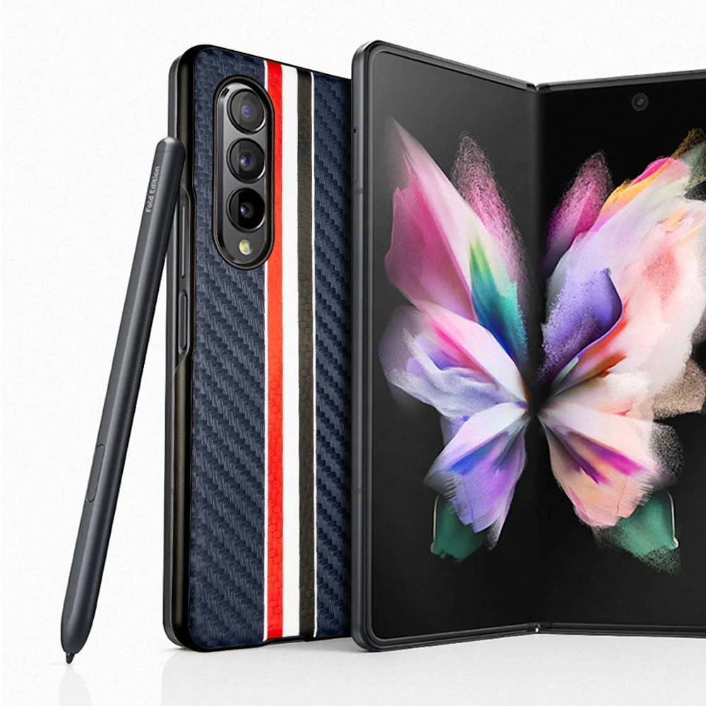 Amazon Hot selling Carbon Fiber PU Leather Foldable Cell Phone Case for Samsung Galaxy Z Fold 3 Hard Back Cover, Multi colors
Amazon Hot selling Carbon Fiber PU Leather Foldable Cell Phone Case for Samsung Galaxy Z Fold 3 Hard Back Cover, Multi colors