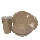 custom biodegradable lunch dinner party disposable eco friendly Kraft paper plates