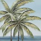 Beach Palm Wall Art Beach Palm Trees Modern Handmade On Canvas Artwork Piece Oil Painting For Living Room