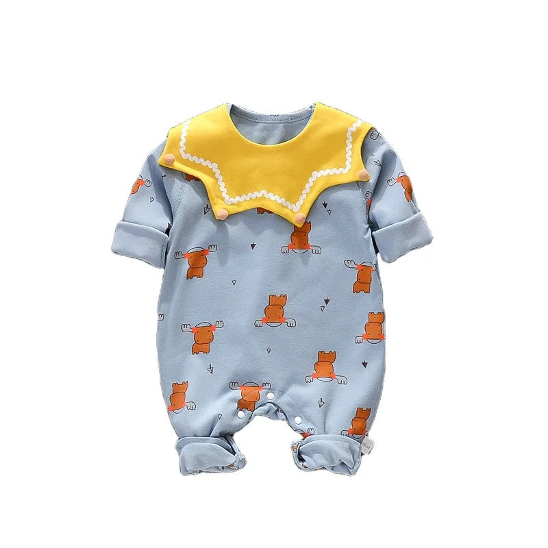 Baby one-piece wool fashion romper infant and toddler printed romper with bib
Baby one-piece wool fashion romper infant and toddler printed romper with bib