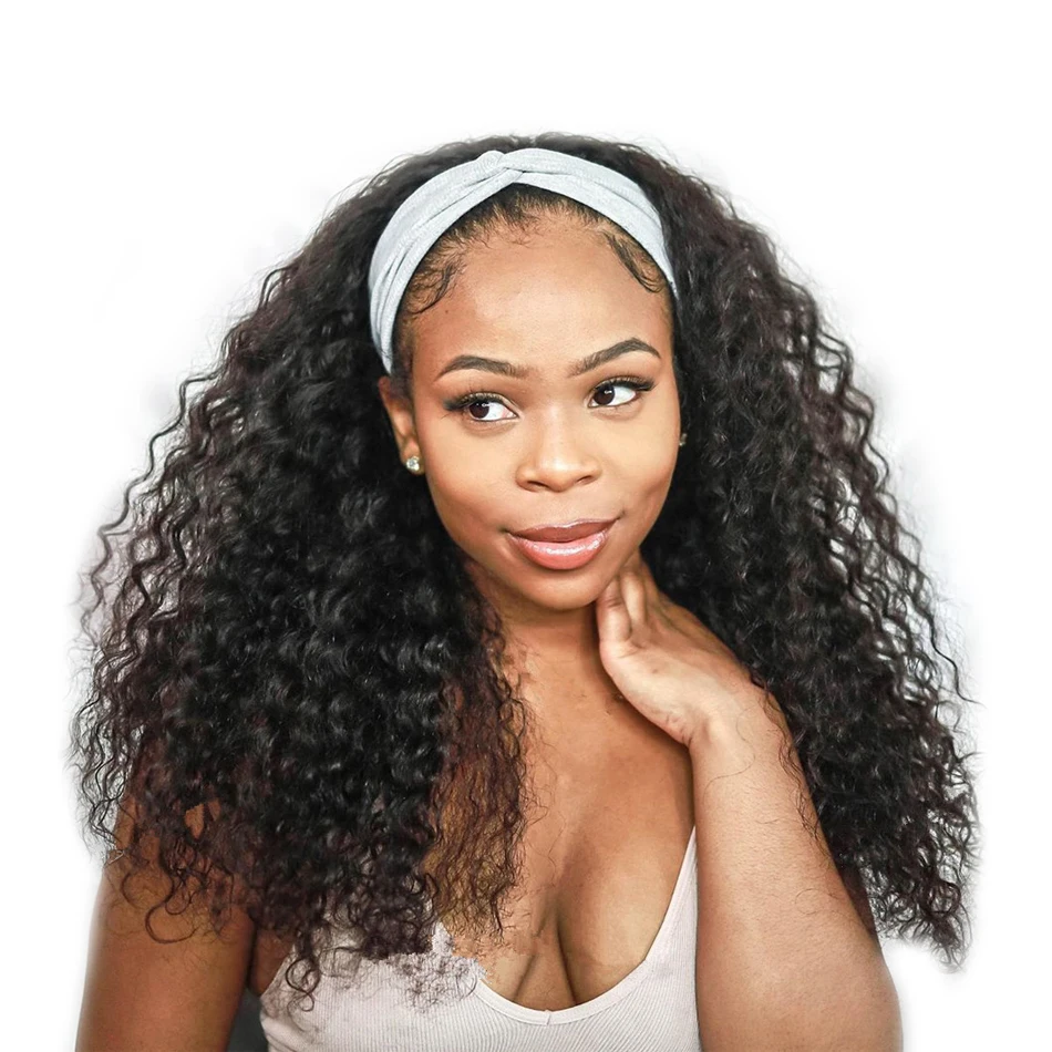 Headband Wig Human Hair Curly Full Machine Made Wigs Deep Wave Glueless Water Wave For Black Women Curl Hair Wig With Headband
Headband Wig Human Hair Curly Full Machine Made Wigs Deep Wave Glueless Water Wave For Black Women Curl Hair Wig With Headband